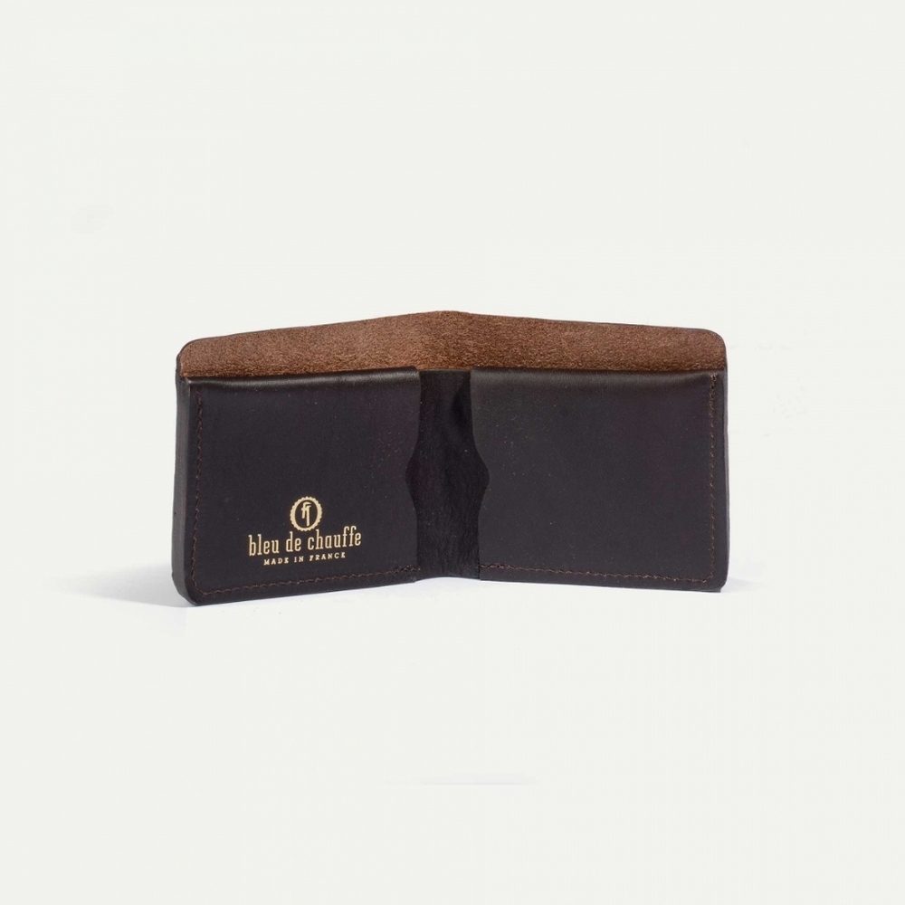 Nwt Bleu de Chauffe Peze Leather Wallet Dark Brown